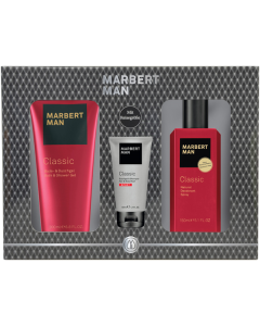Marbert Man Classic Set = Bade-& Duschgel 200 ml + Sport Shower Gel 50 ml + Natural Deodorant Spray 150 ml