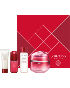 Shiseido Essential Energy Holiday Set  = Ess. Energy Hydra. Cream 50ml + Clarifying Clean. Foam 15ml + Treat. Softener 30ml  + UTM Power Inf. Concentrate 10ml