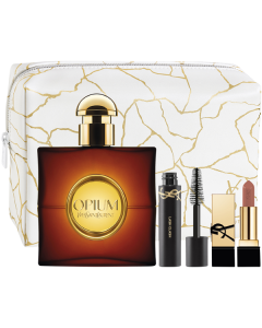 Yves Saint Laurent Opium Beauty Set = E.d.P. Nat. Spray 50 ml + Mini Lash Clash + Mini Rouge Pour Couture NM + Pouch
