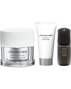 Shiseido Men Holiday Kit = Total Revitalizer Cream 50 ml + Face Cleanser 30 ml + UTM Cream 10 ml + Pouch