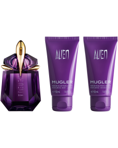 Mugler Alien Set = E.d.P. Nat. Spray 30 ml + Body Lotion 50 ml + Shower Gel 50 ml